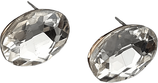 Örhänge Med Stor Fasetterad Sten, från Complement, i färgen white.