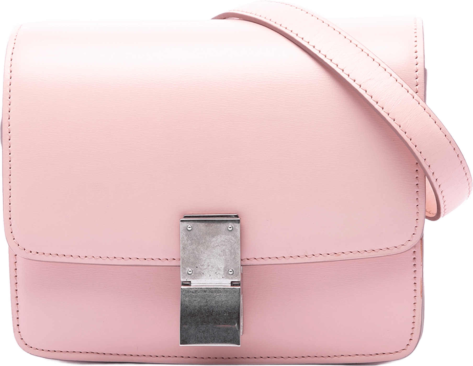 Celine Small Calfskin Classic Box, från Luxclusif, i färgen rosa.