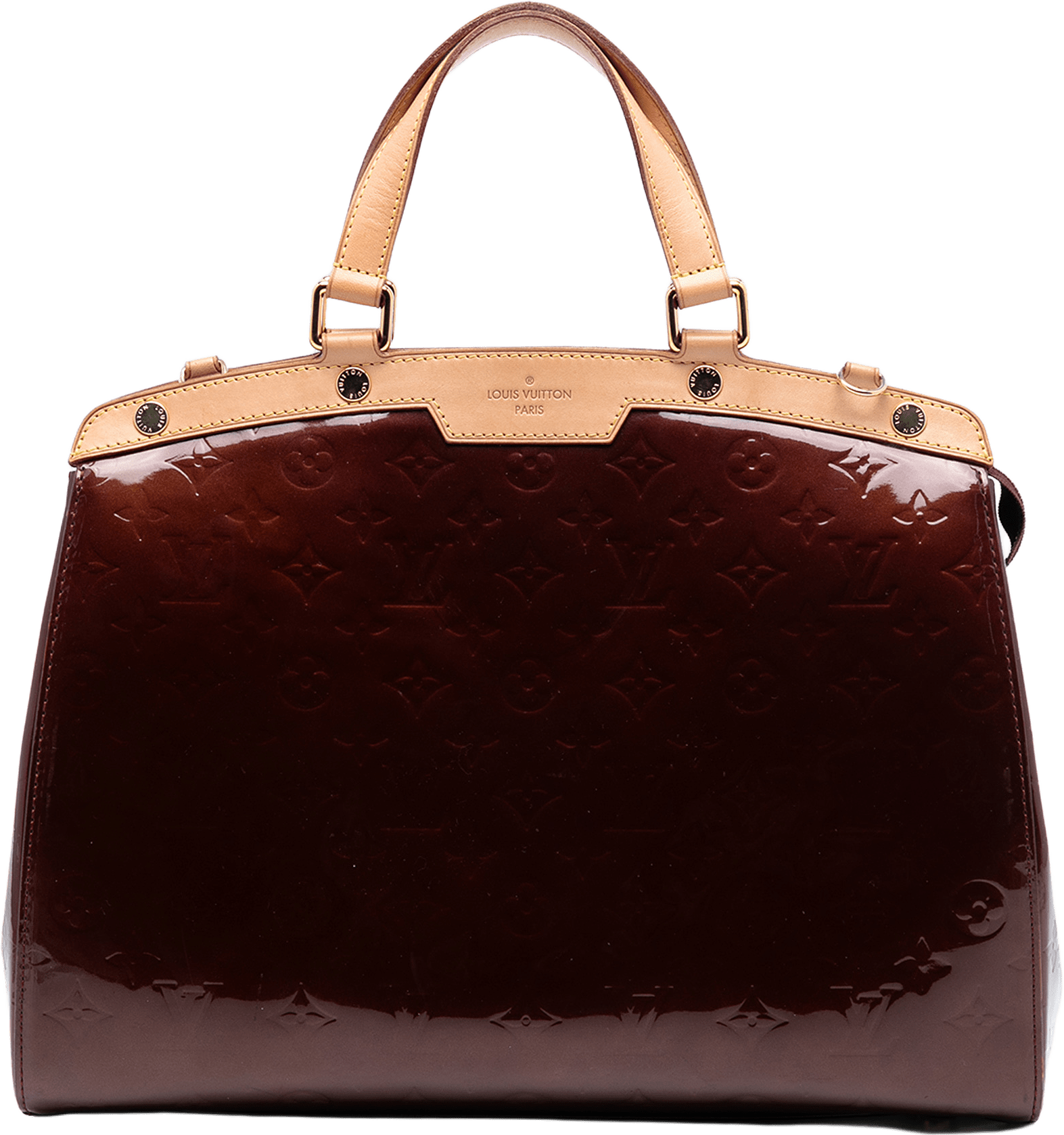 Louis Vuitton Monogram Vernis Brea Gm, från Luxclusif, i färgen bordeaux.