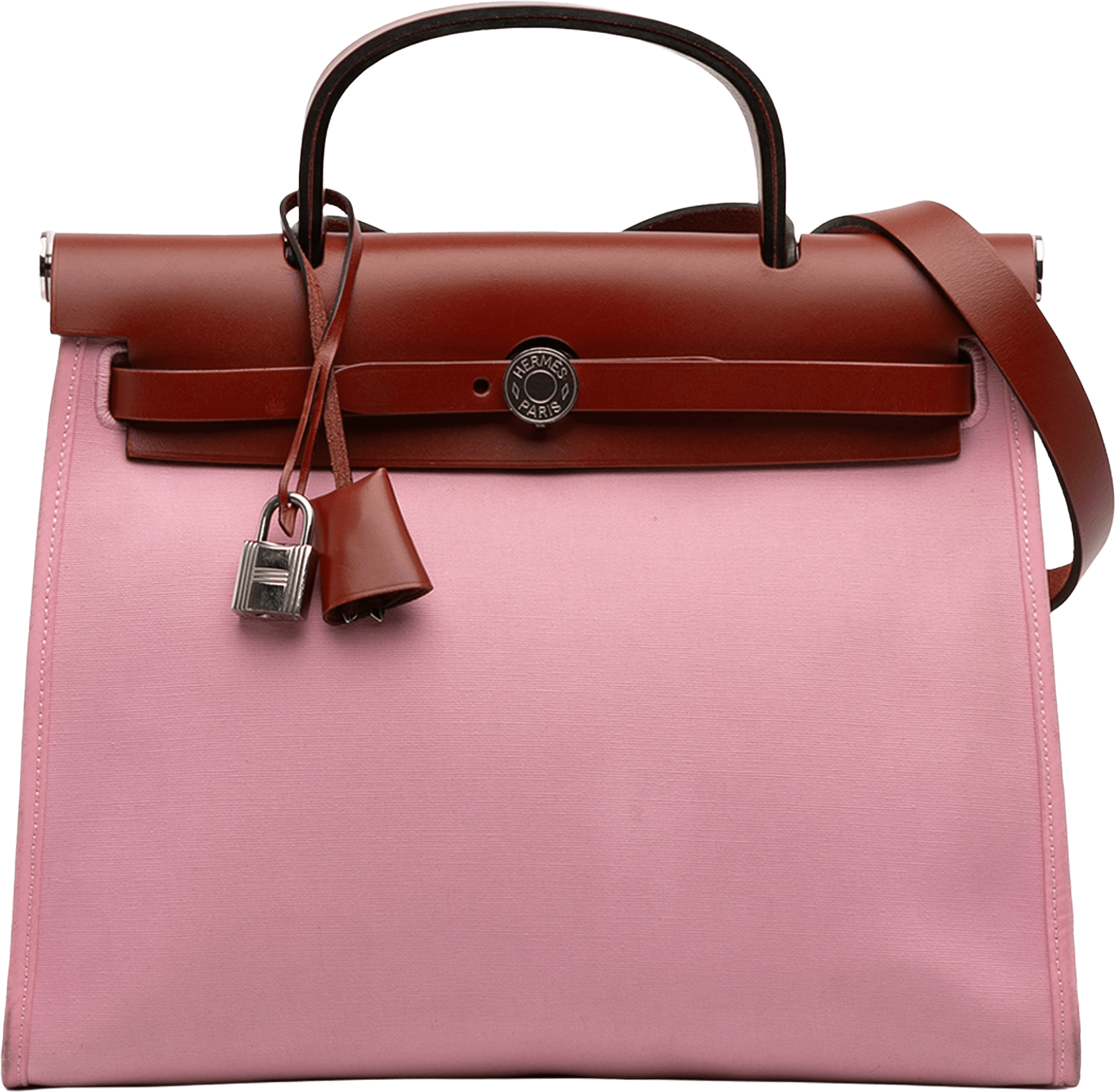 Hermès Toile Herbag Zip 31, från Luxclusif, i färgen light pink.