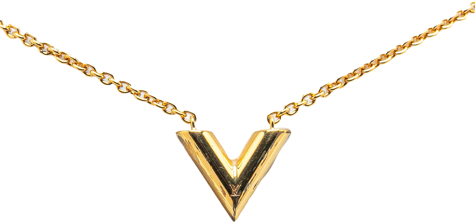 Louis Vuitton Gold Plated Essential V Necklace