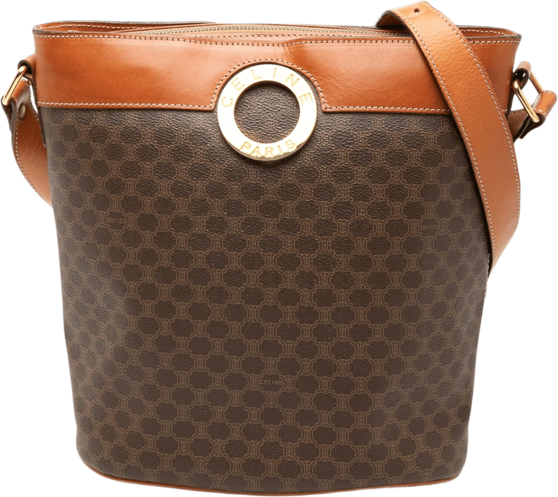 Celine Macadam Coated Canvas Bucket Bag, från Luxclusif, i färgen brown.