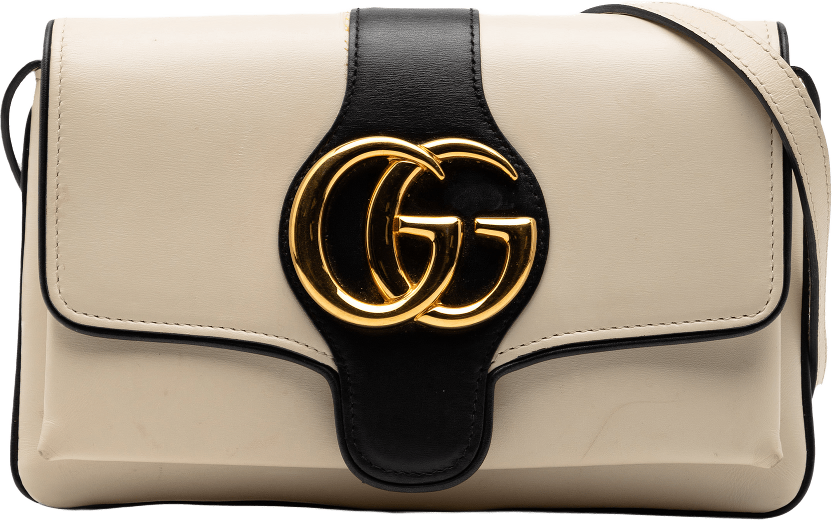 Gucci Small Bicolor Leather Arli Crossbody, från Luxclusif, i färgen light beige.