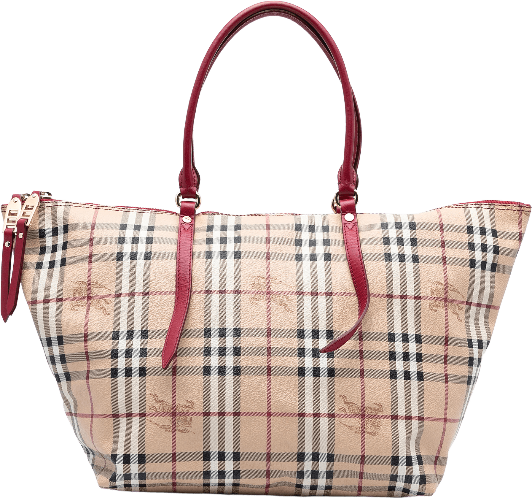 Burberry Medium Haymarket Check Coated Canvas Salisbury Tote, från Luxclusif, i färgen beige.