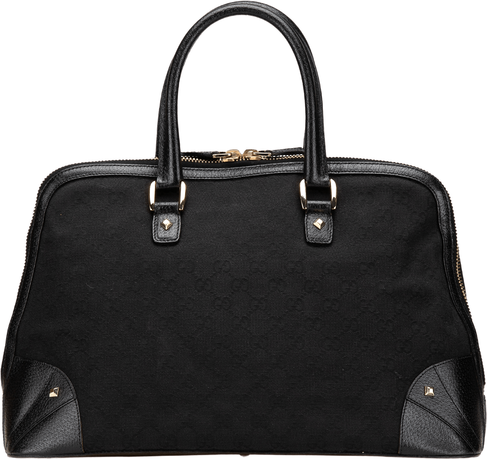 Gucci Gg Canvas Dome Nailhead Handbag, från Luxclusif, i färgen black.