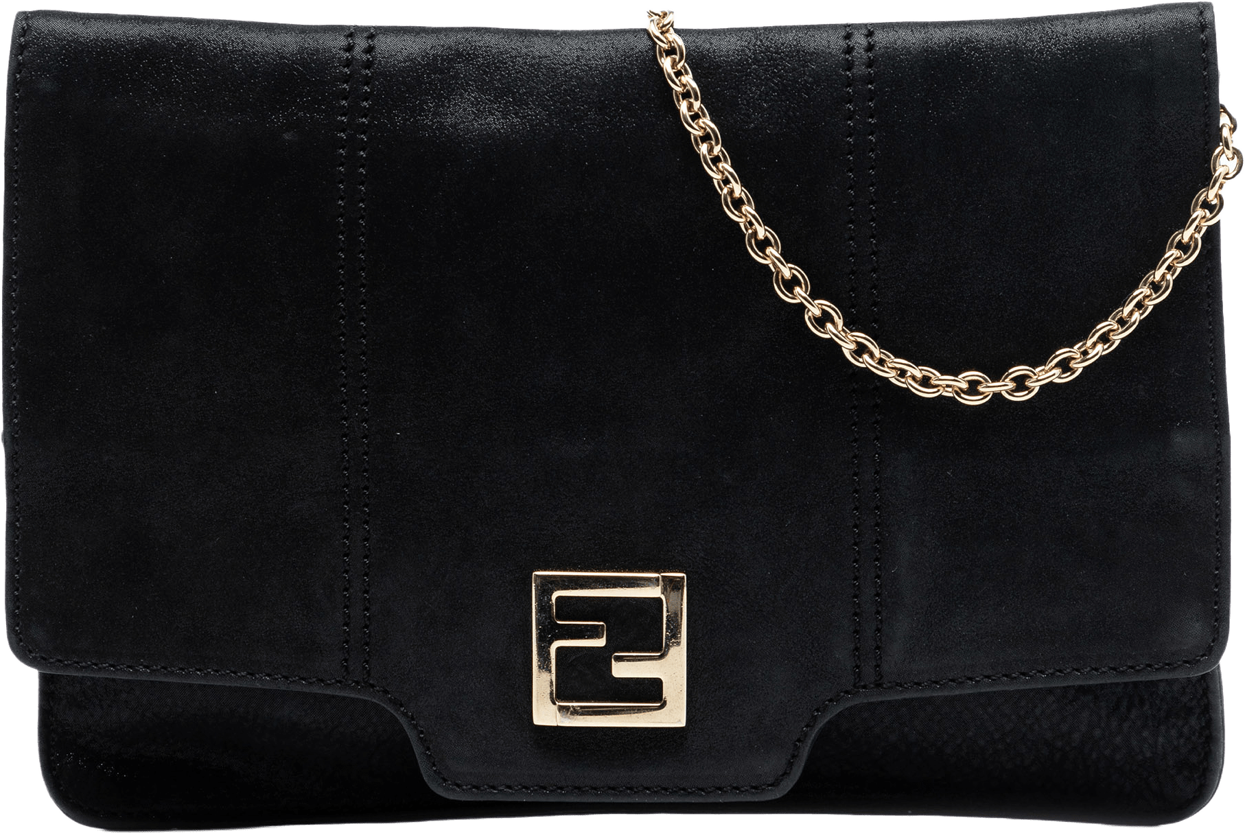 Fendi Nubuck Ff Chain Flap, från Luxclusif, i färgen black.