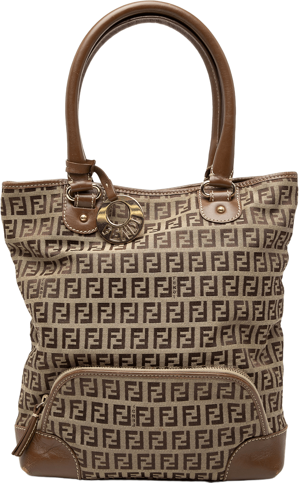 Fendi Zucchino Canvas Chef Front Pocket Shopping Tote, från Luxclusif, i färgen beige.