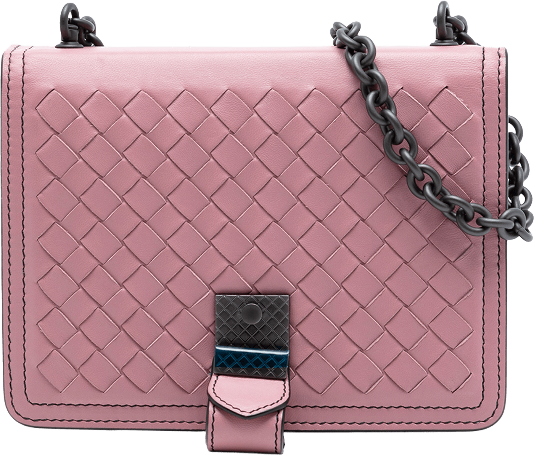 Bottega Veneta Small Nappa Intrecciato Runway Shoulder Bag, från Luxclusif, i färgen pink.