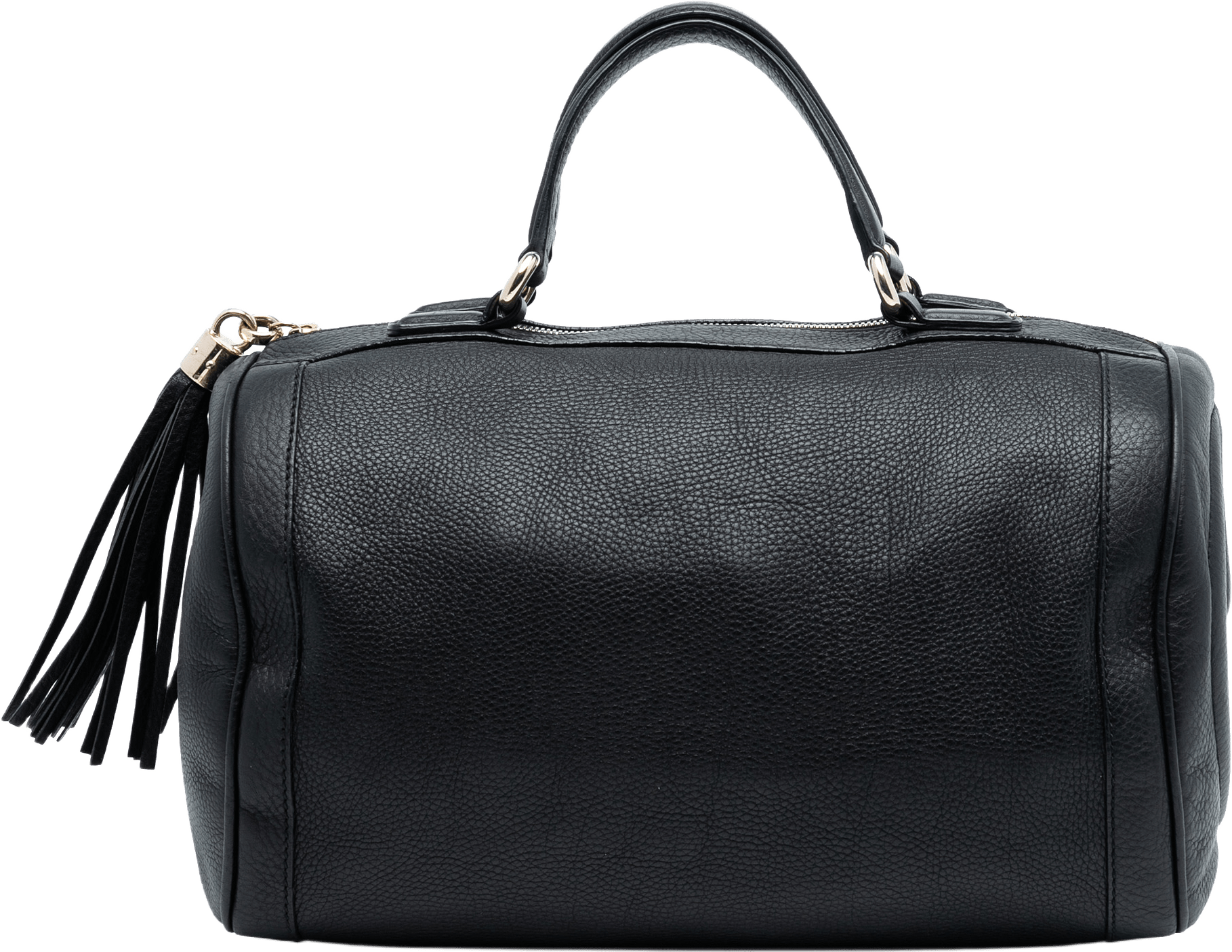 Gucci Medium Pebbled Calfskin Soho Boston Bag, från Luxclusif, i färgen black.