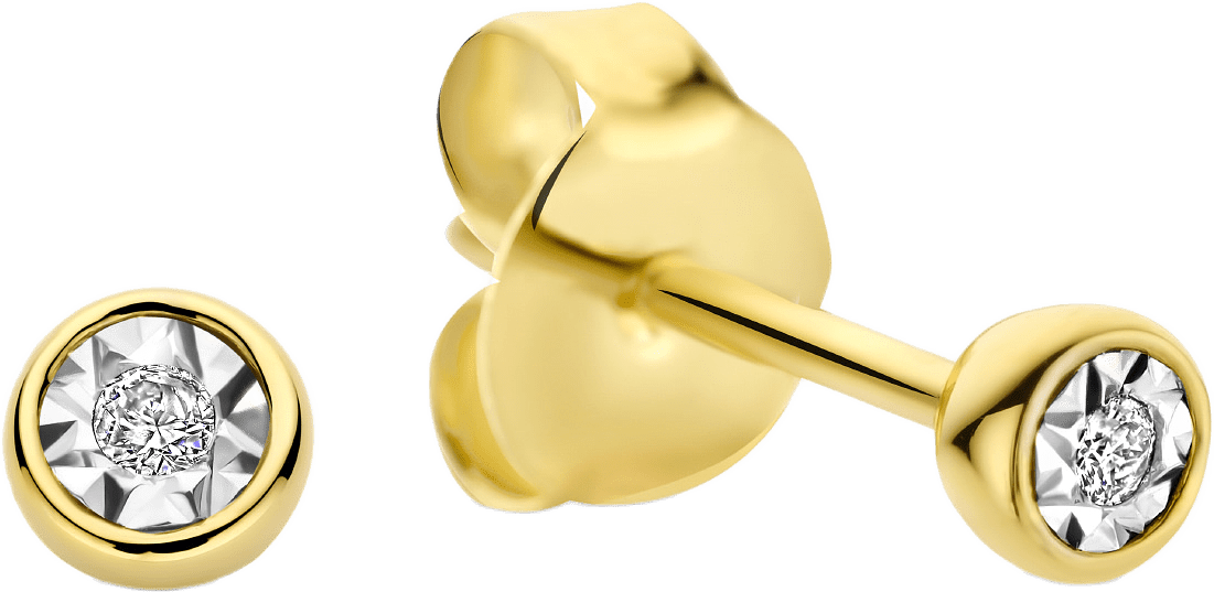 De La Paix 14 Karat Guld Stiftörhänge, från Isabel Bernard, i färgen guld.