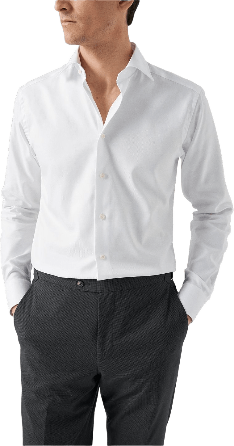 Skjorta I Texturerad Twill Slim Fit, från Eton, i färgen white.