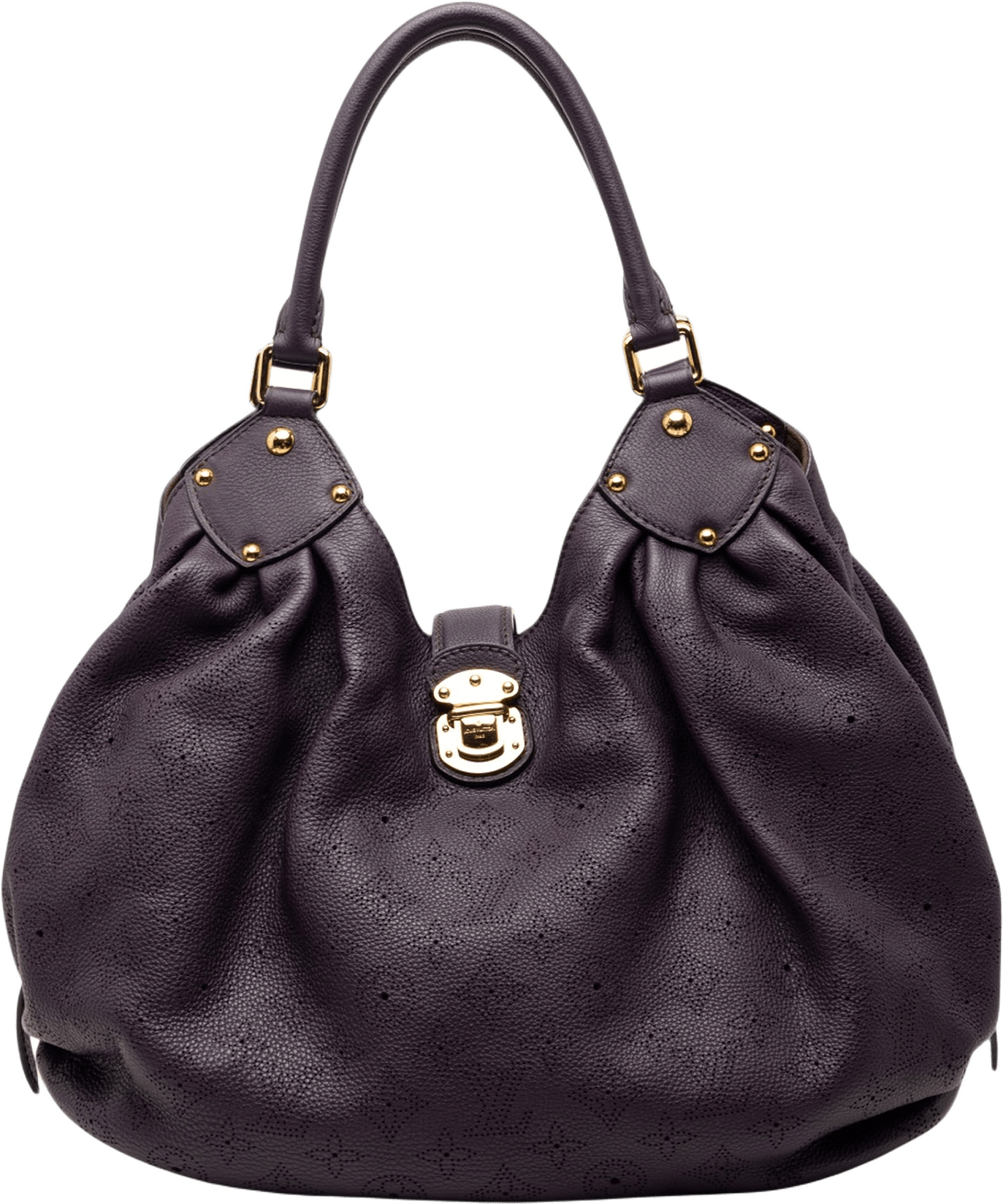 Louis Vuitton Monogram Mahina L, från Luxclusif, i färgen dark purple.