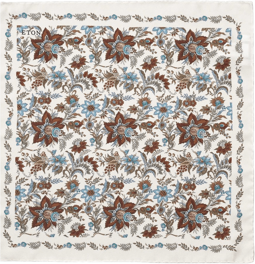 Näsduk Med Blommönster, från Eton, i färgen beige.