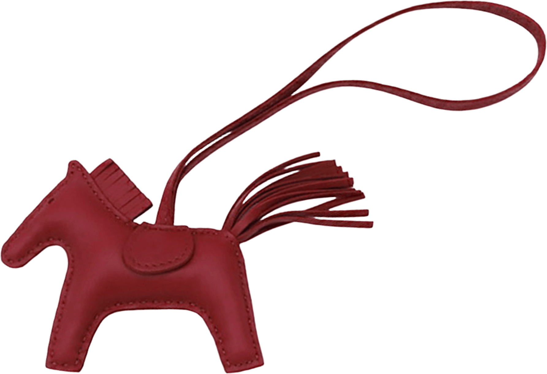 Hermès Milo Lambskin Grigri Rodeo Bag Charm Pm, från Luxclusif, i färgen dark red.