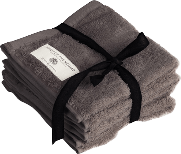 Handduk Spirit 30x30 cm 4-pack, från Spirit of the Nomad, i färgen ash brown.