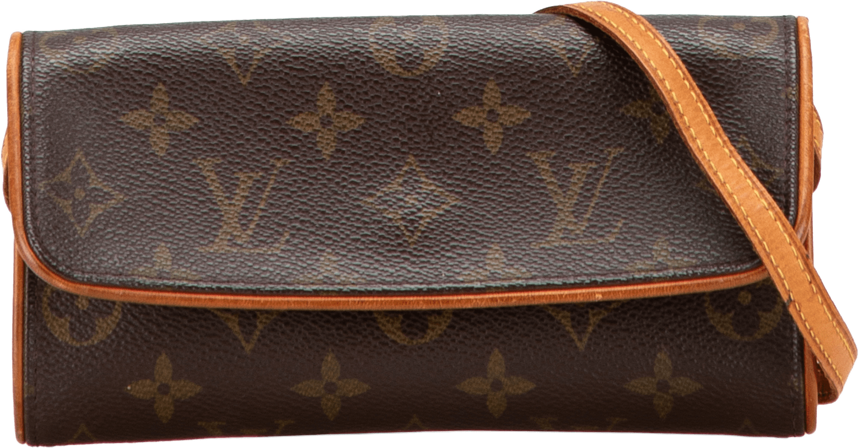 Louis Vuitton Monogram Pochette Twin Pm, från Luxclusif, i färgen brown.