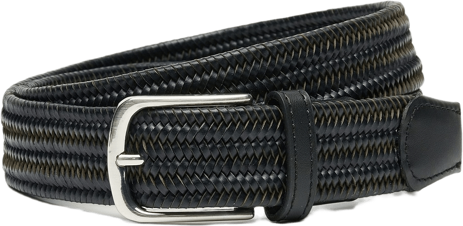 Black Elastic Leather Belt, från John Henric, i färgen black.