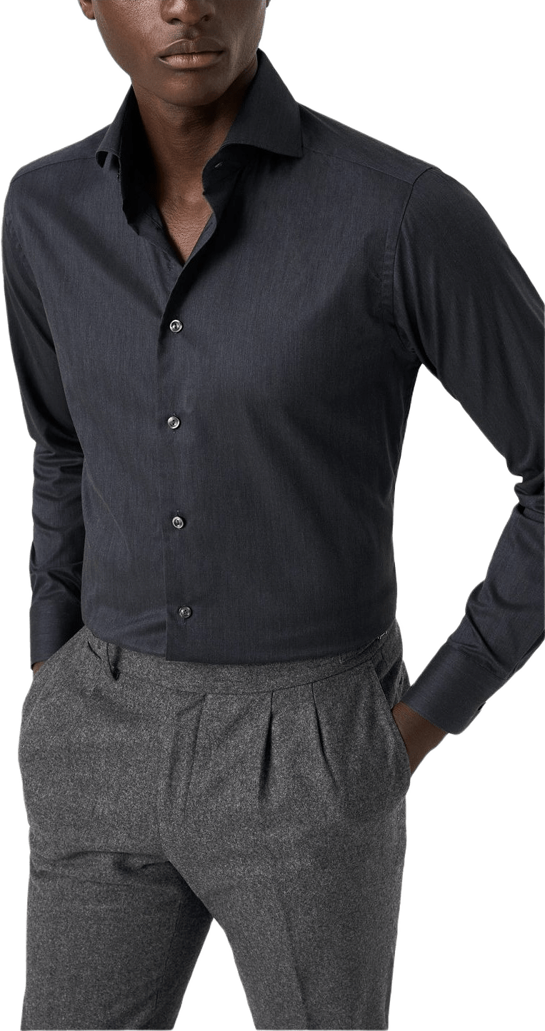 Skjorta I Signature Flanell Contemporary Fit, från Eton, i färgen navy blue.