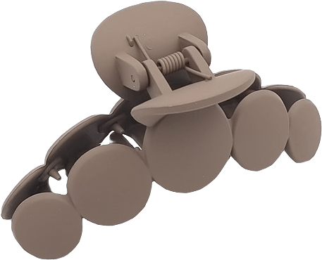 Gummerad Hårklämma Med Ringar 10 Cm, från Complement, i färgen brown.