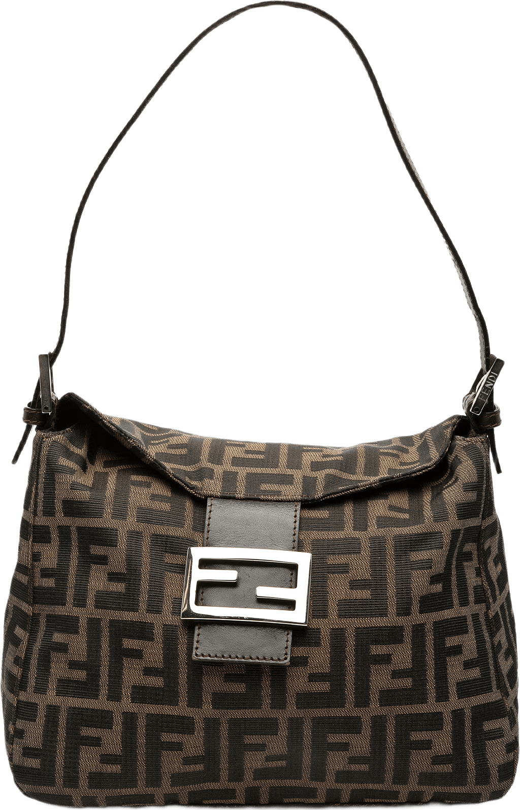 Fendi Zucca Canvas Double Flap Shoulder Bag, från Luxclusif, i färgen brown.
