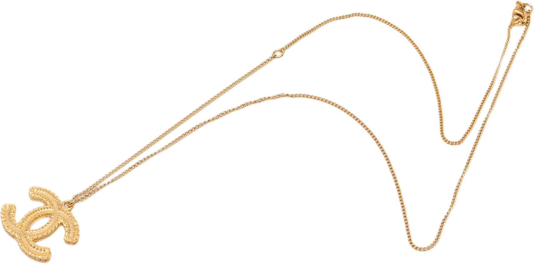 Chanel Cc Gold Plated Pendant Necklace, från Luxclusif, i färgen guld.