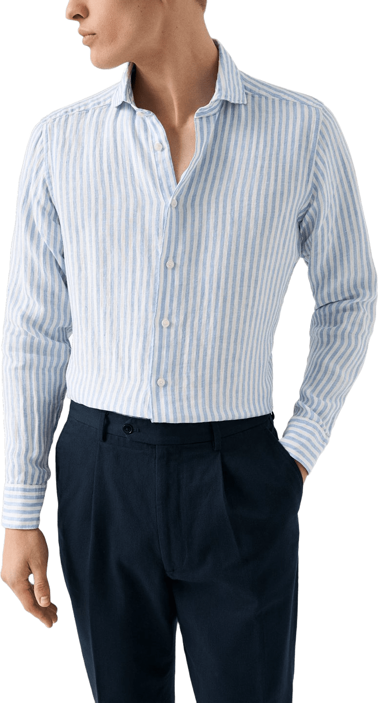 Linne Twill-skjorta Contemporary Fit, från Eton, i färgen light blue.