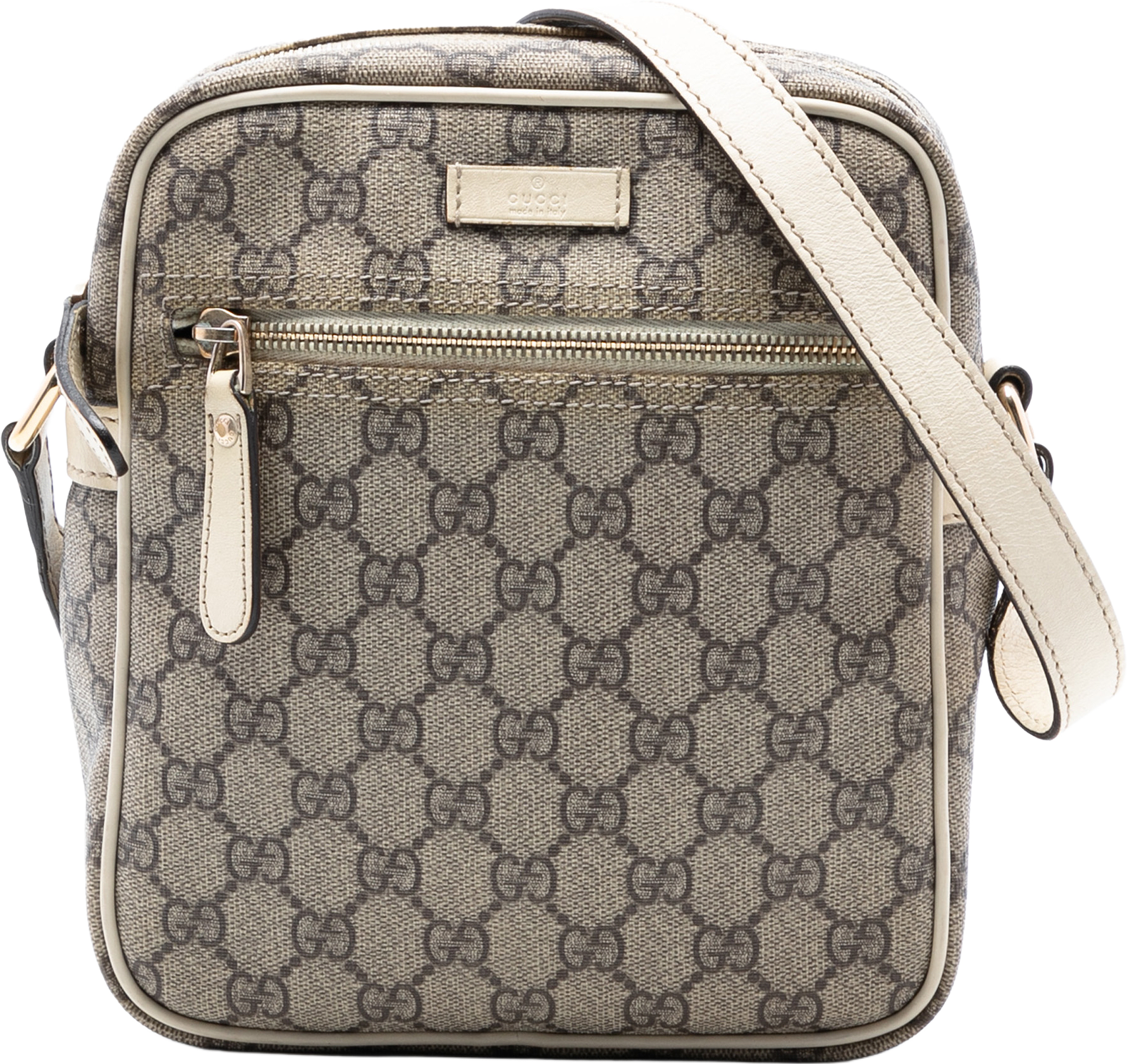 Gucci Gg Supreme Crossbody, från Luxclusif, i färgen beige.