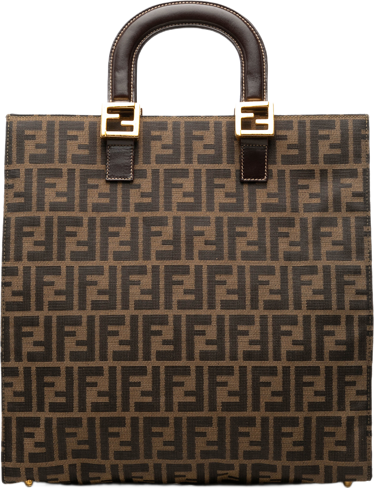 Fendi Zucca Canvas Twins Tote, från Luxclusif, i färgen brun.