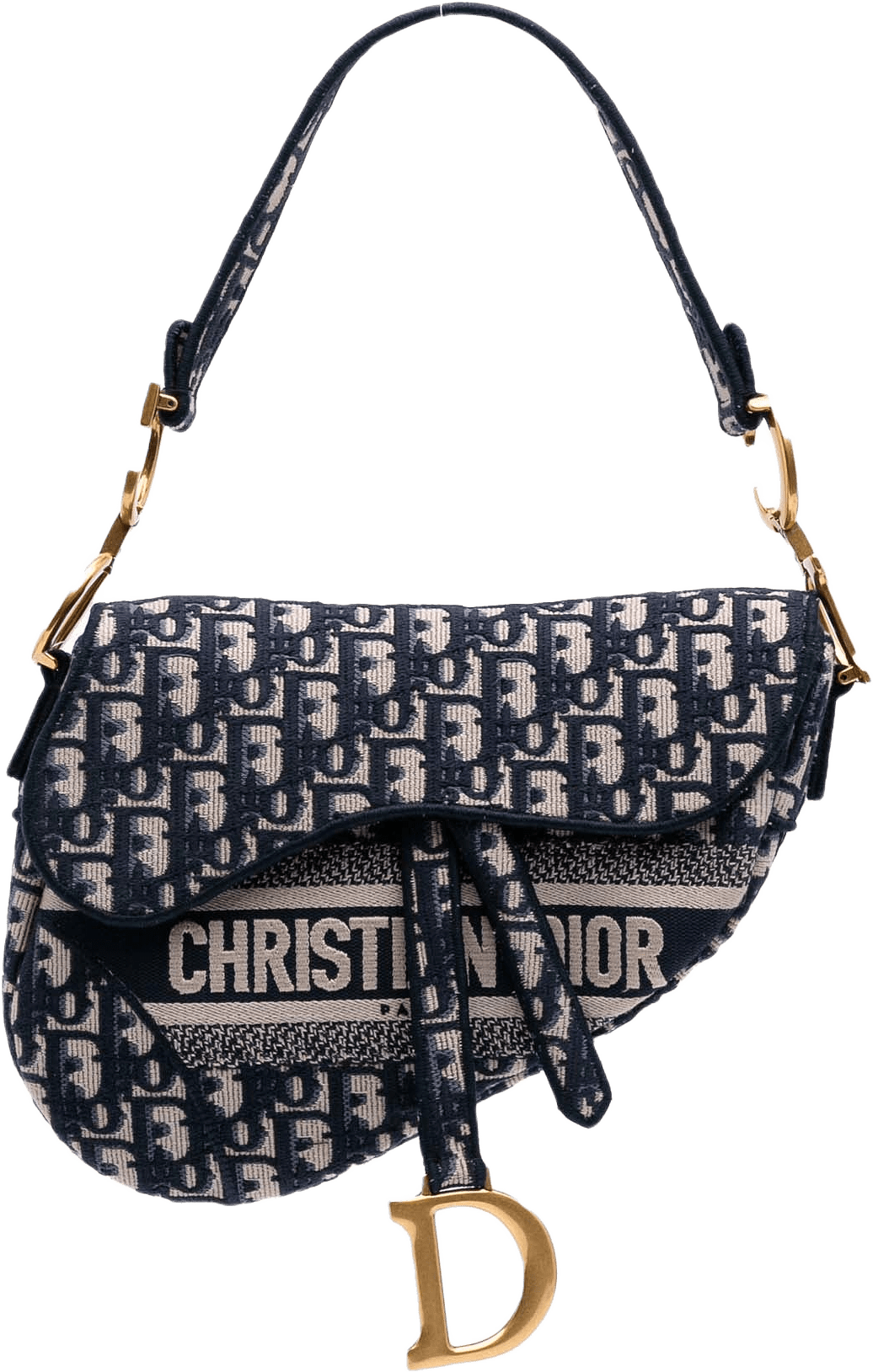 Dior Oblique Embroidered Canvas Saddle Bag