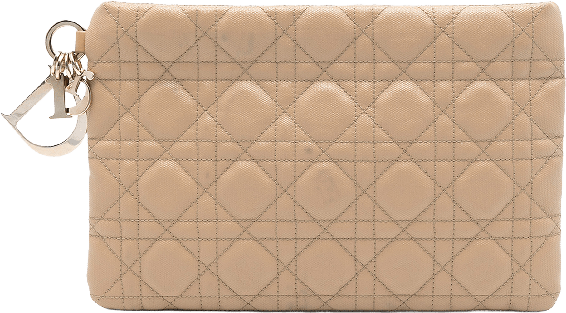 Dior Coated Canvas Cannage Lady Dior Panarea Clutch, från Luxclusif, i färgen beige.