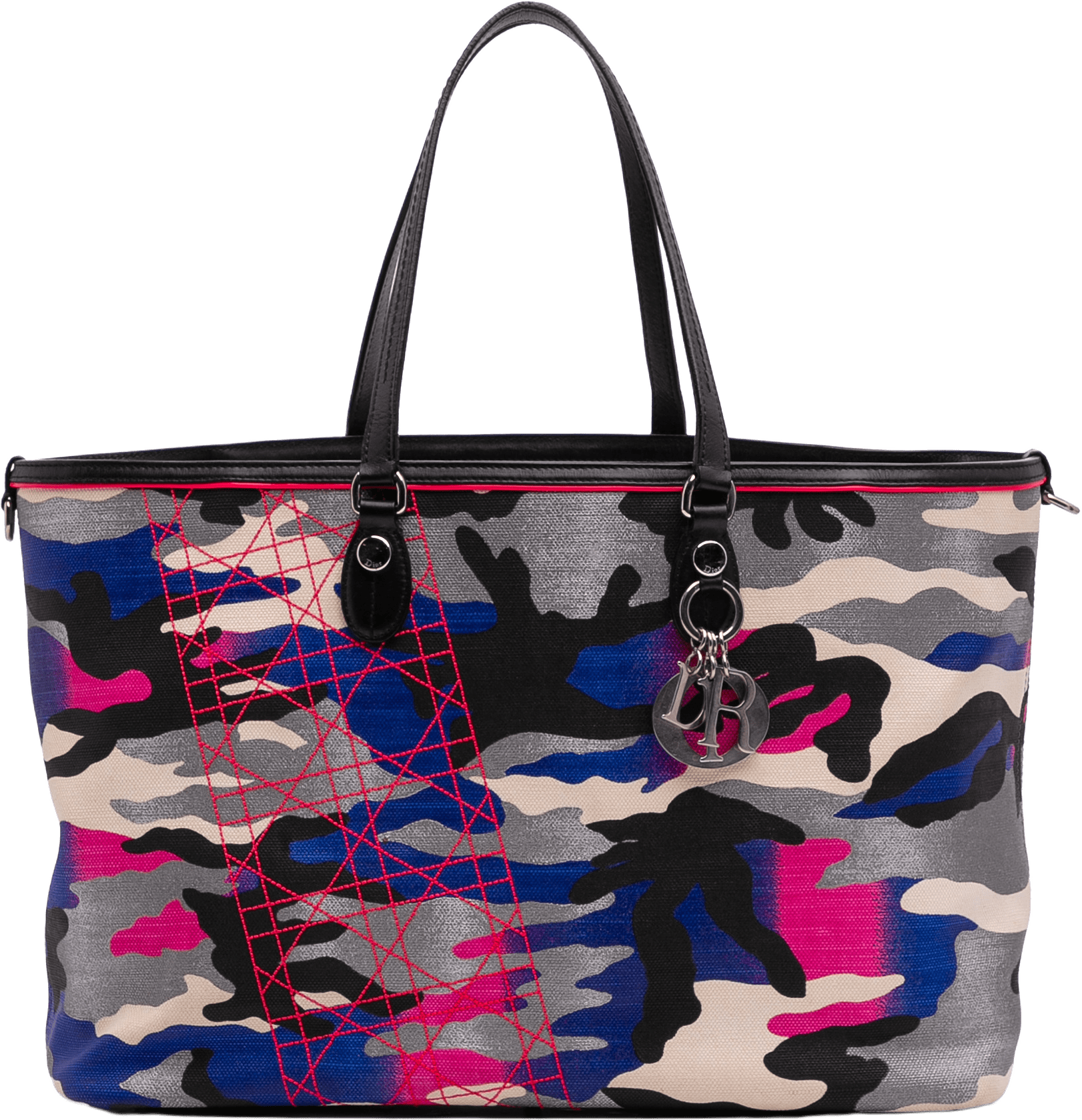 Dior Anselm Reyle Large Canvas Camoflage Tote, från Luxclusif, i färgen gray.