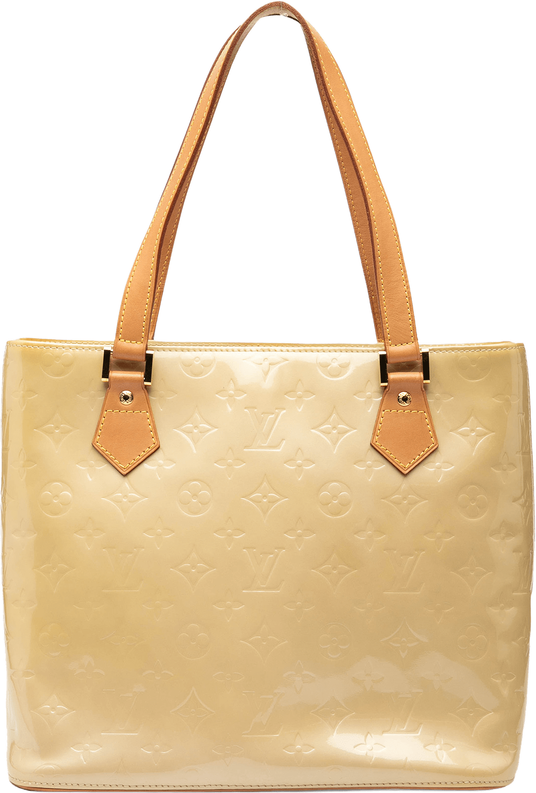 Louis Vuitton Monogram Vernis Houston, från Luxclusif, i färgen beige.