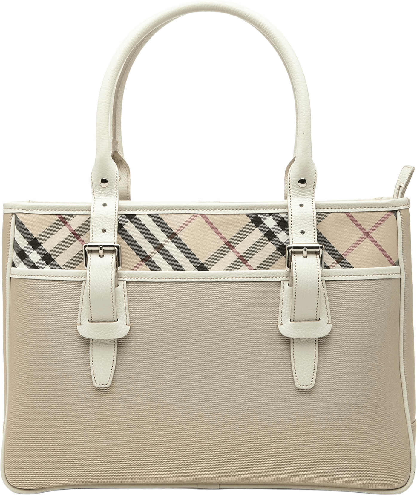 Burberry Nova Check Nylon Tote, från Luxclusif, i färgen beige.