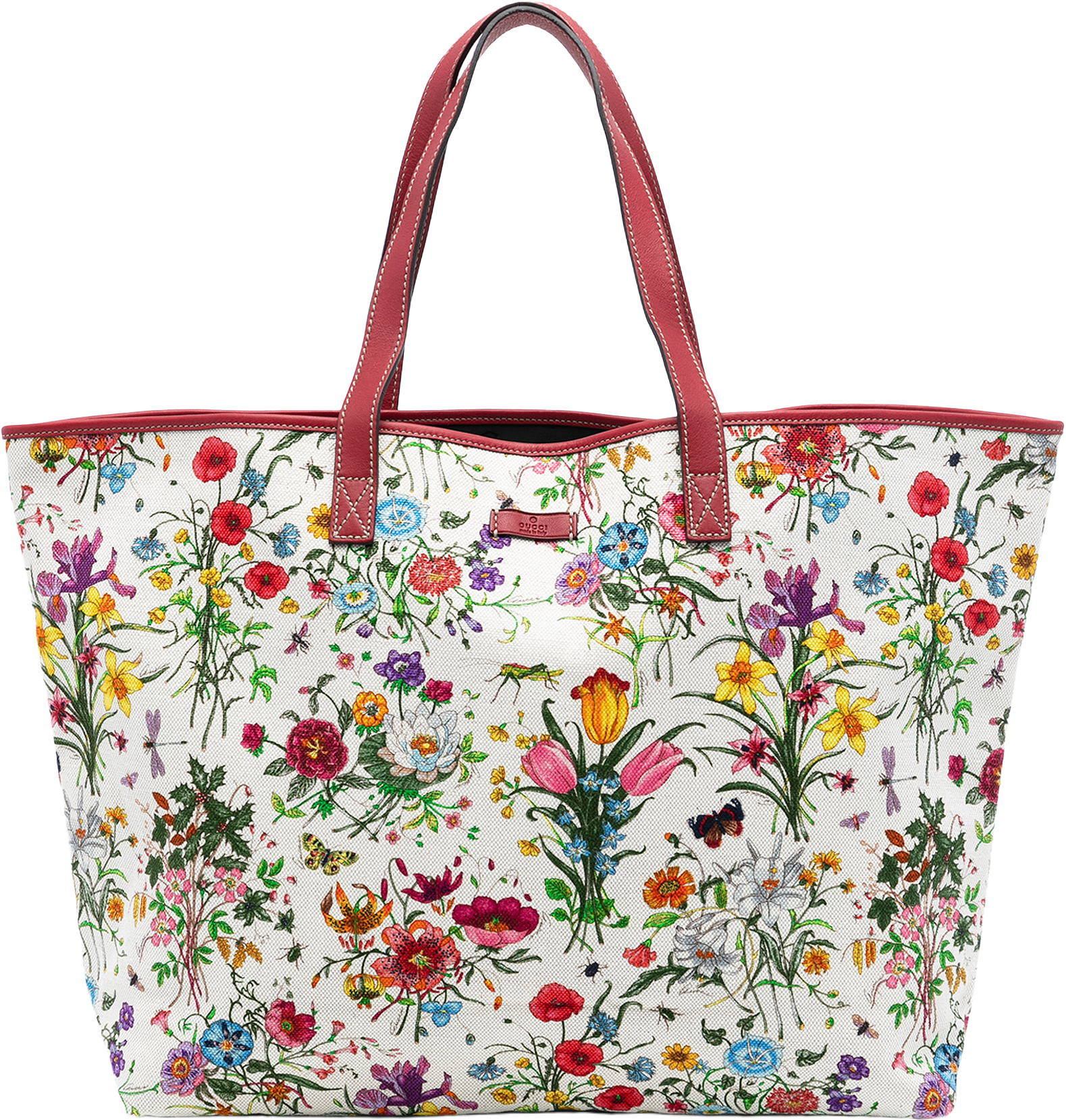 Gucci Canvas Flora Tote, från Luxclusif, i färgen white.