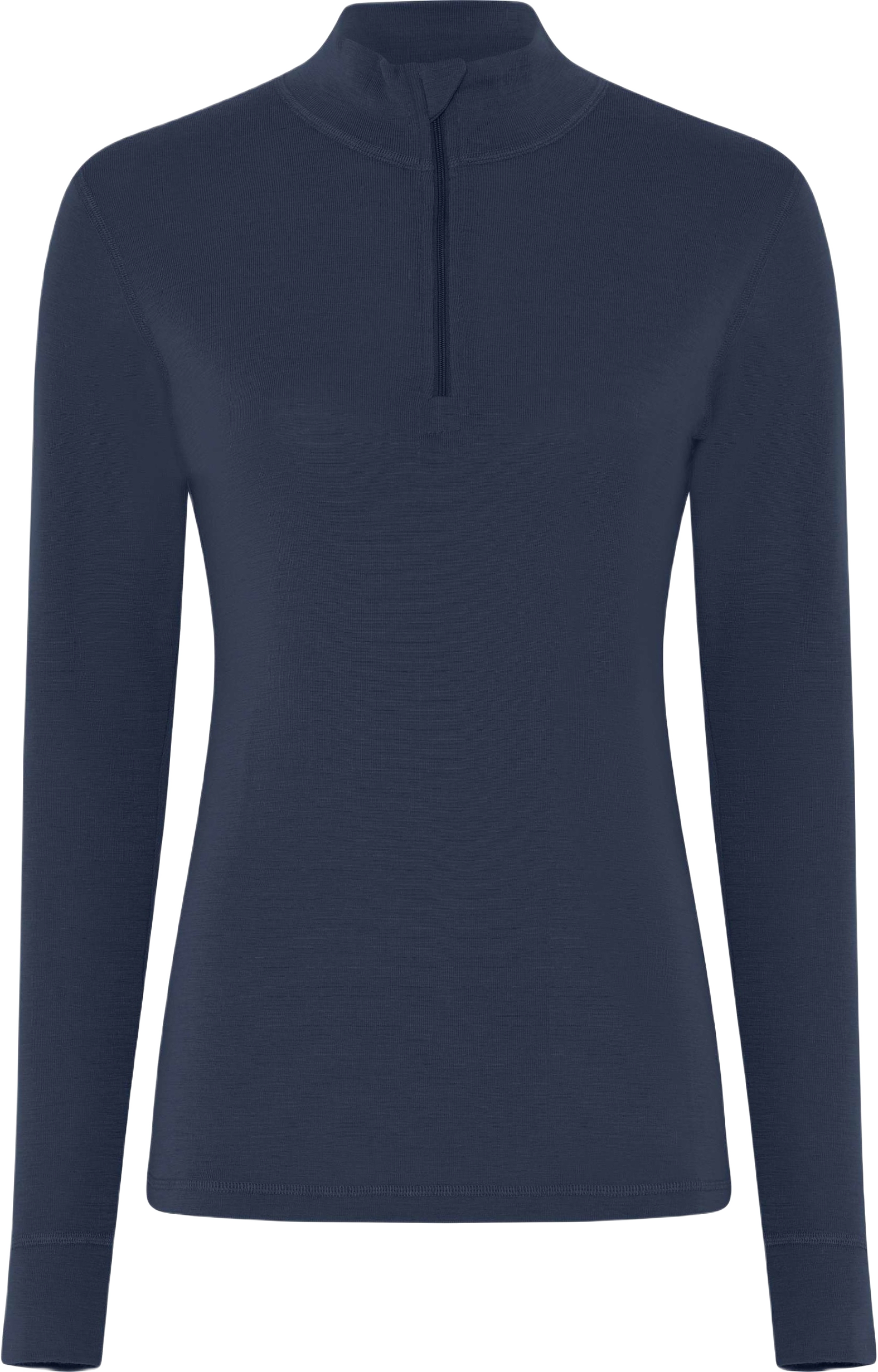 100% Merinoull, Långärmad Tröja Med Dragkedja, Röt, från Dovre, i färgen navy.