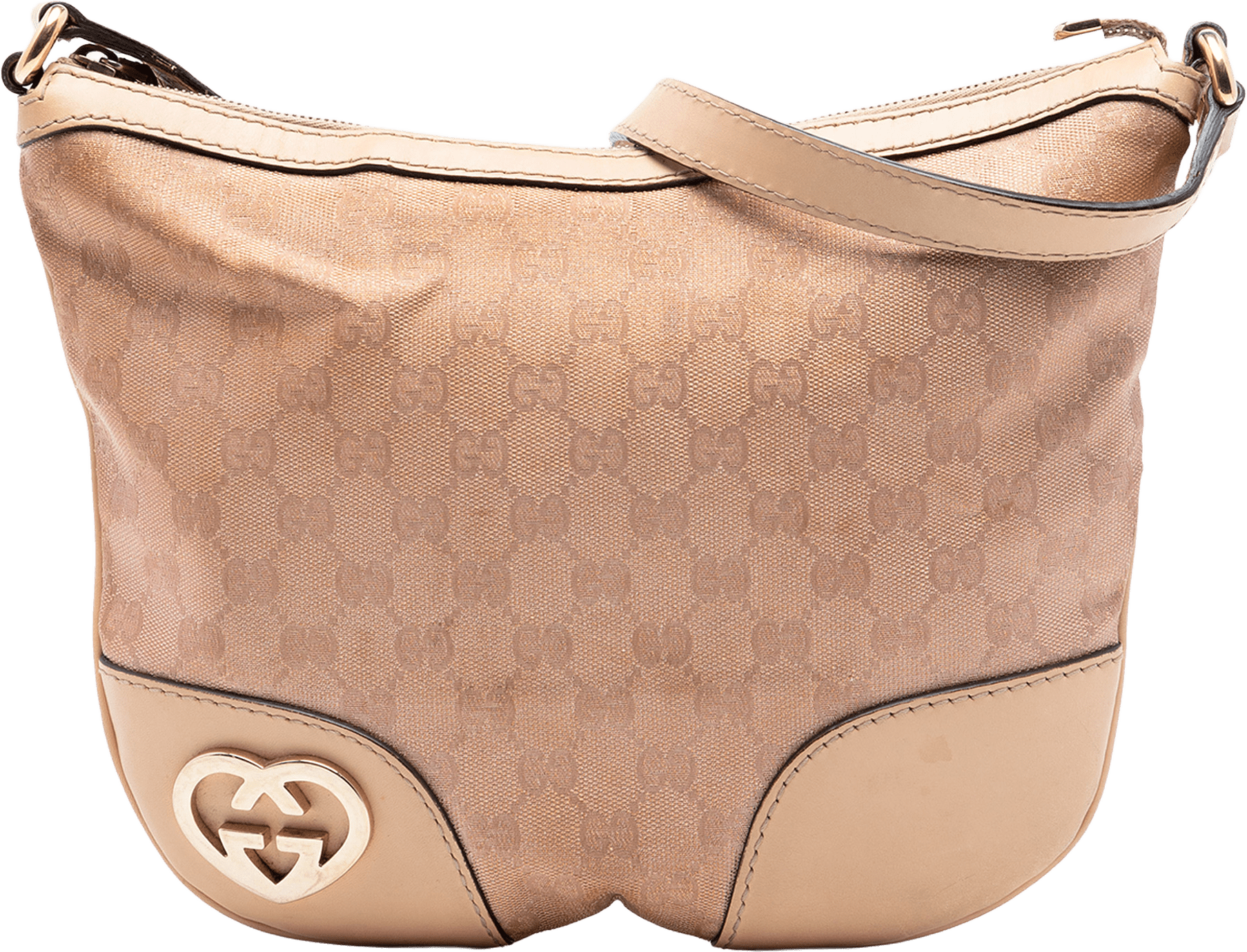 Gucci Gg Canvas Lovely Crossbody, från Luxclusif, i färgen nude.