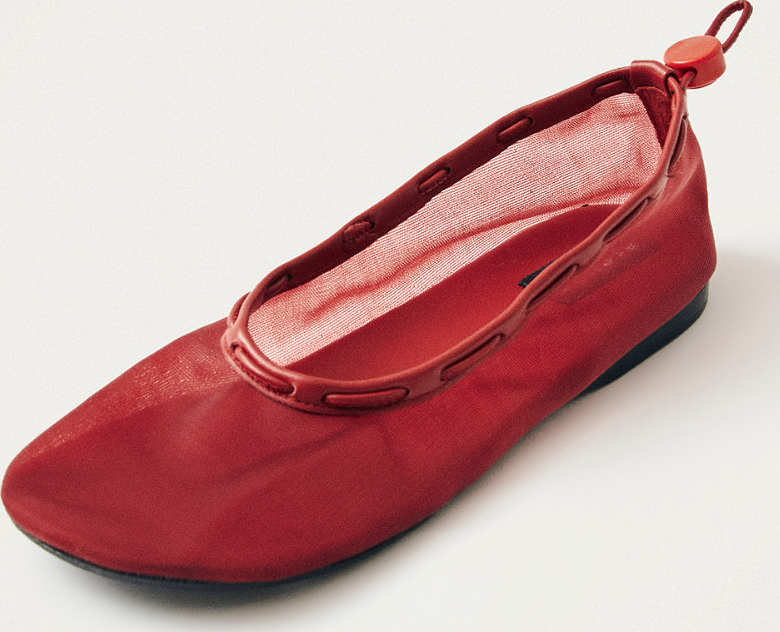 Gill Mesh Red Ballet Flats