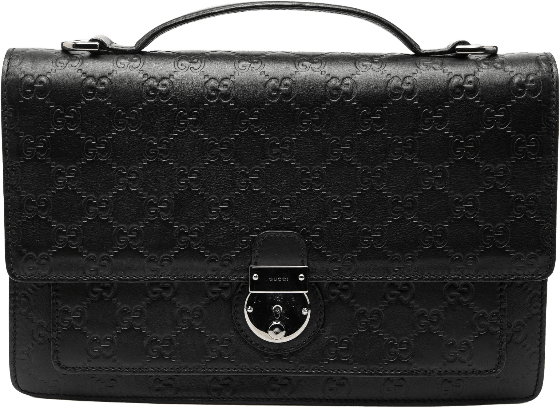 Gucci Guccissima Satchel, från Luxclusif, i färgen black.
