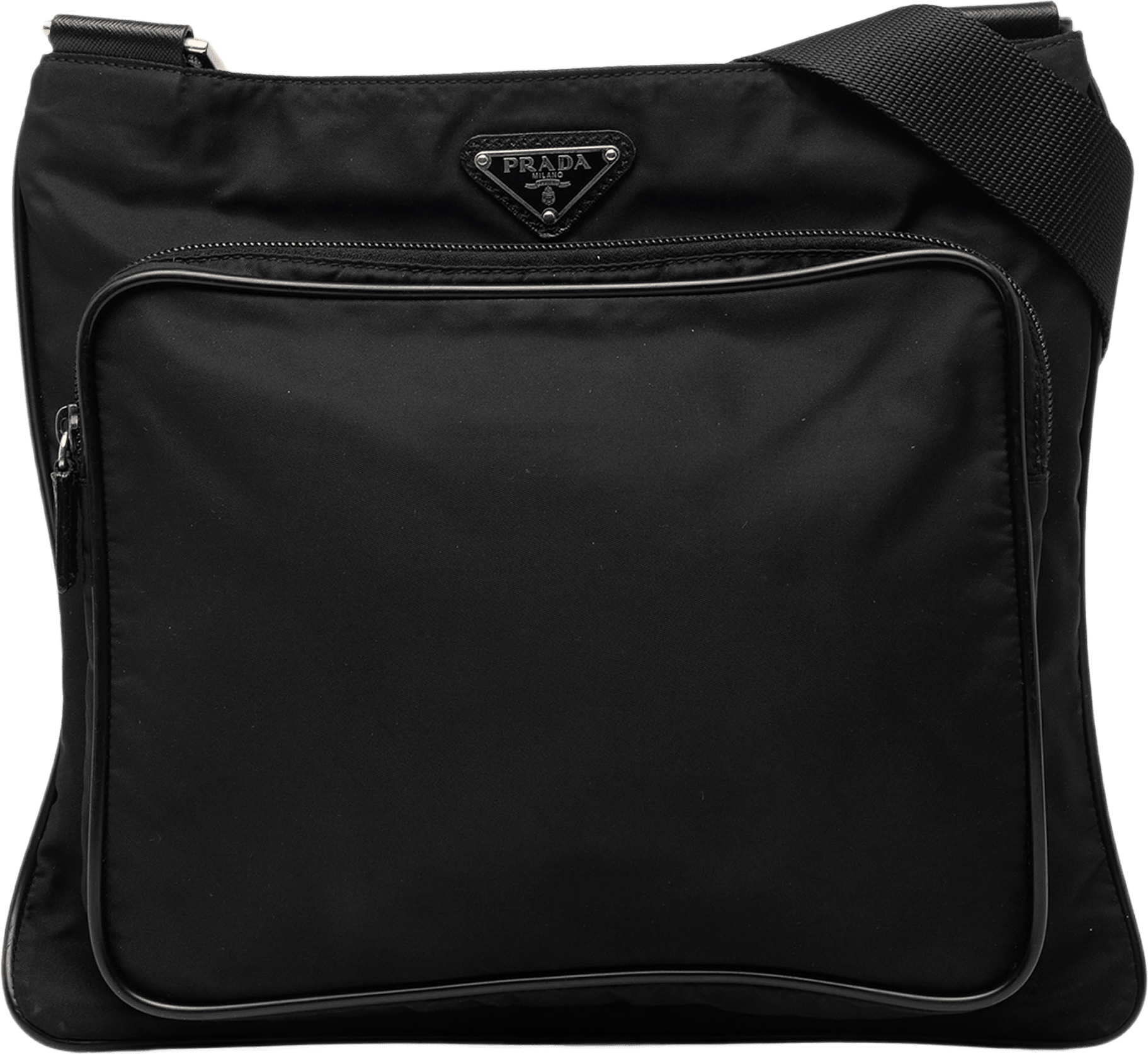 Prada Tessuto Zip Top Crossbody, från Luxclusif, i färgen black.