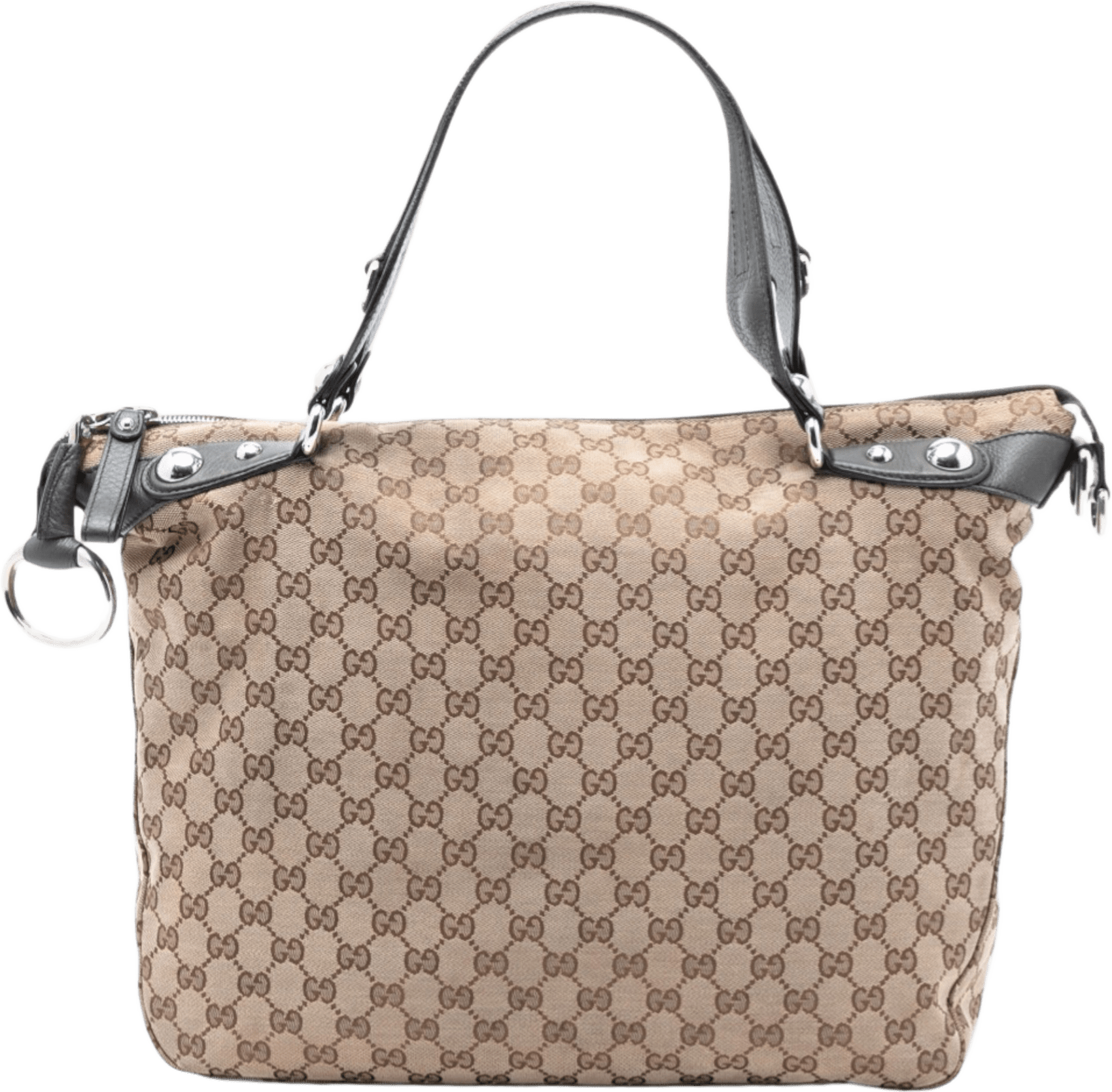 Gucci Large Gg Canvas Icon Bit Satchel, från Luxclusif, i färgen beige.