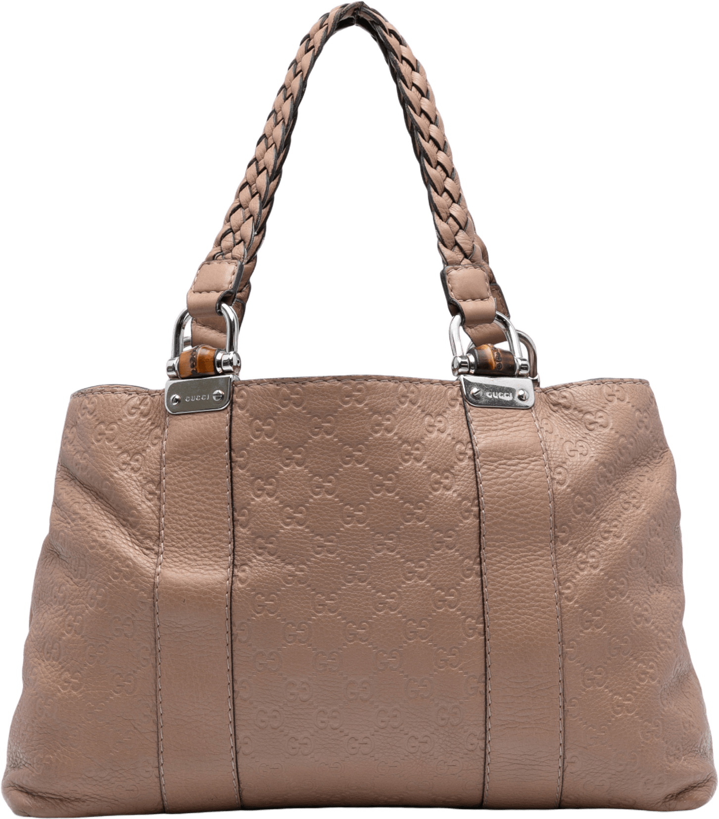 Gucci Medium Guccissima Bamboo Libeccio Tote, från Luxclusif, i färgen brown.