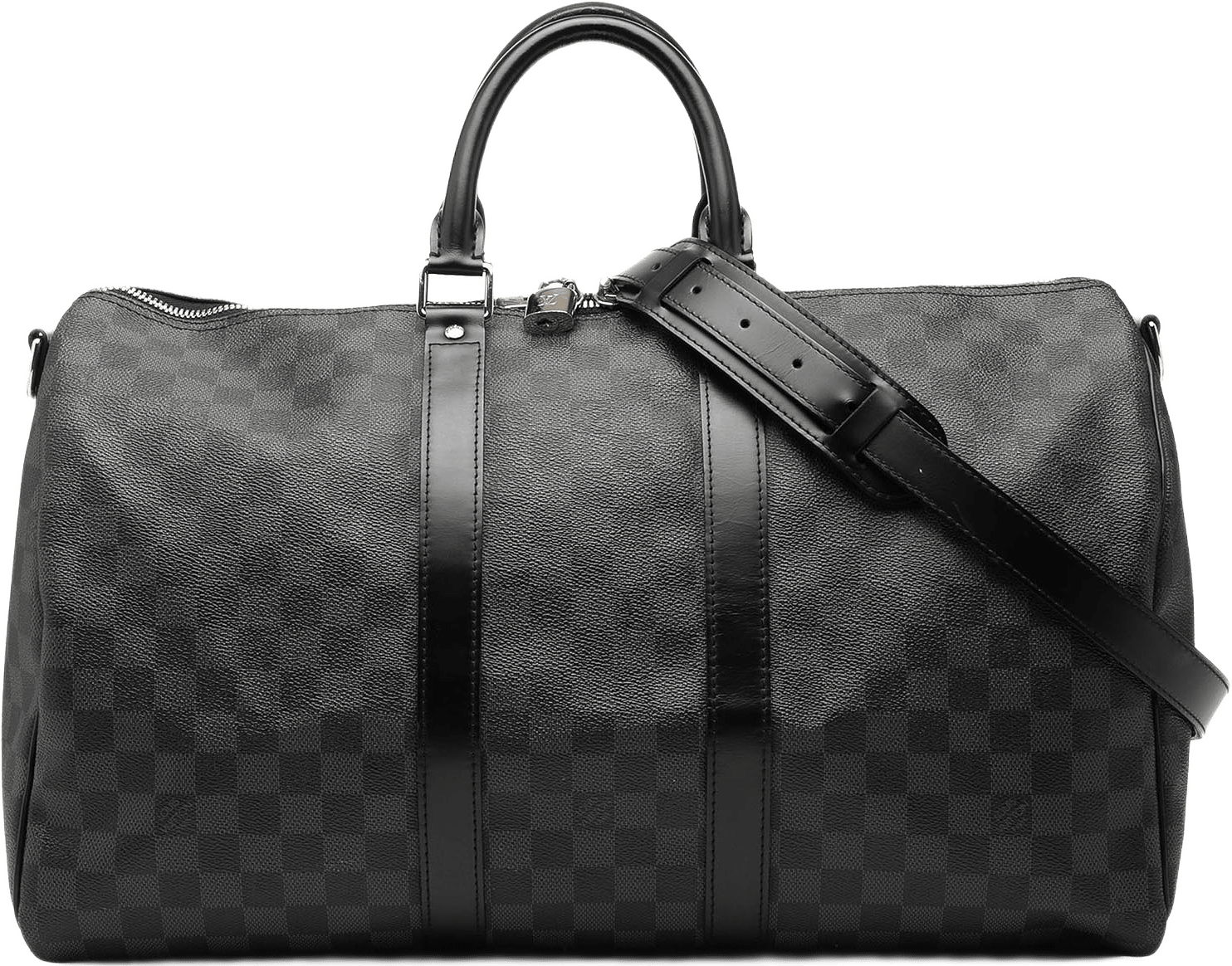 Louis Vuitton Damier Graphite Keepall Bandouliere 45, från Luxclusif, i färgen black.