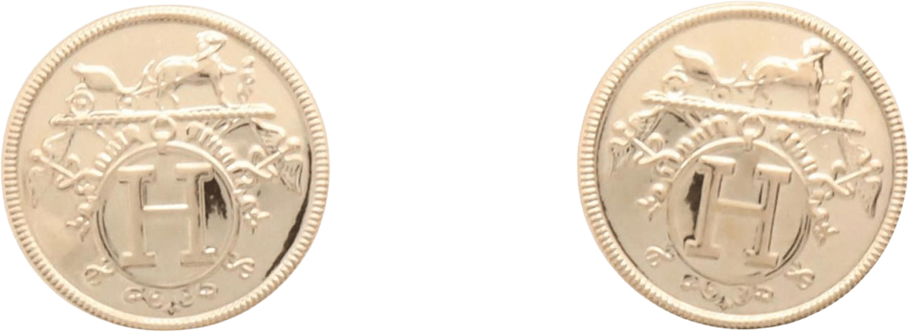 Hermès Very Small 18k Rose Gold Ex-libris Earrings, från Luxclusif, i färgen rose gold.