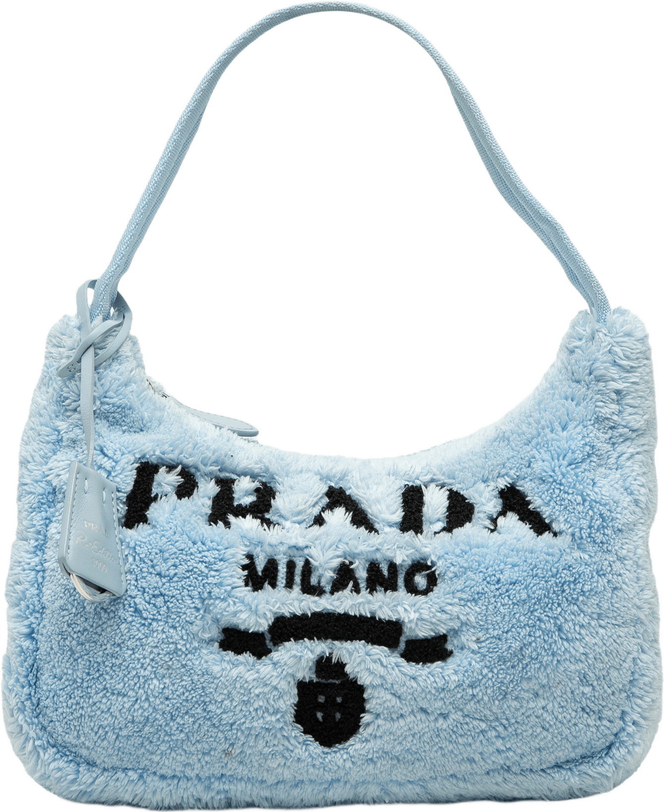 Prada Mini Terry Re Edition 2000 Shoulder Bag, från Luxclusif, i färgen blå.