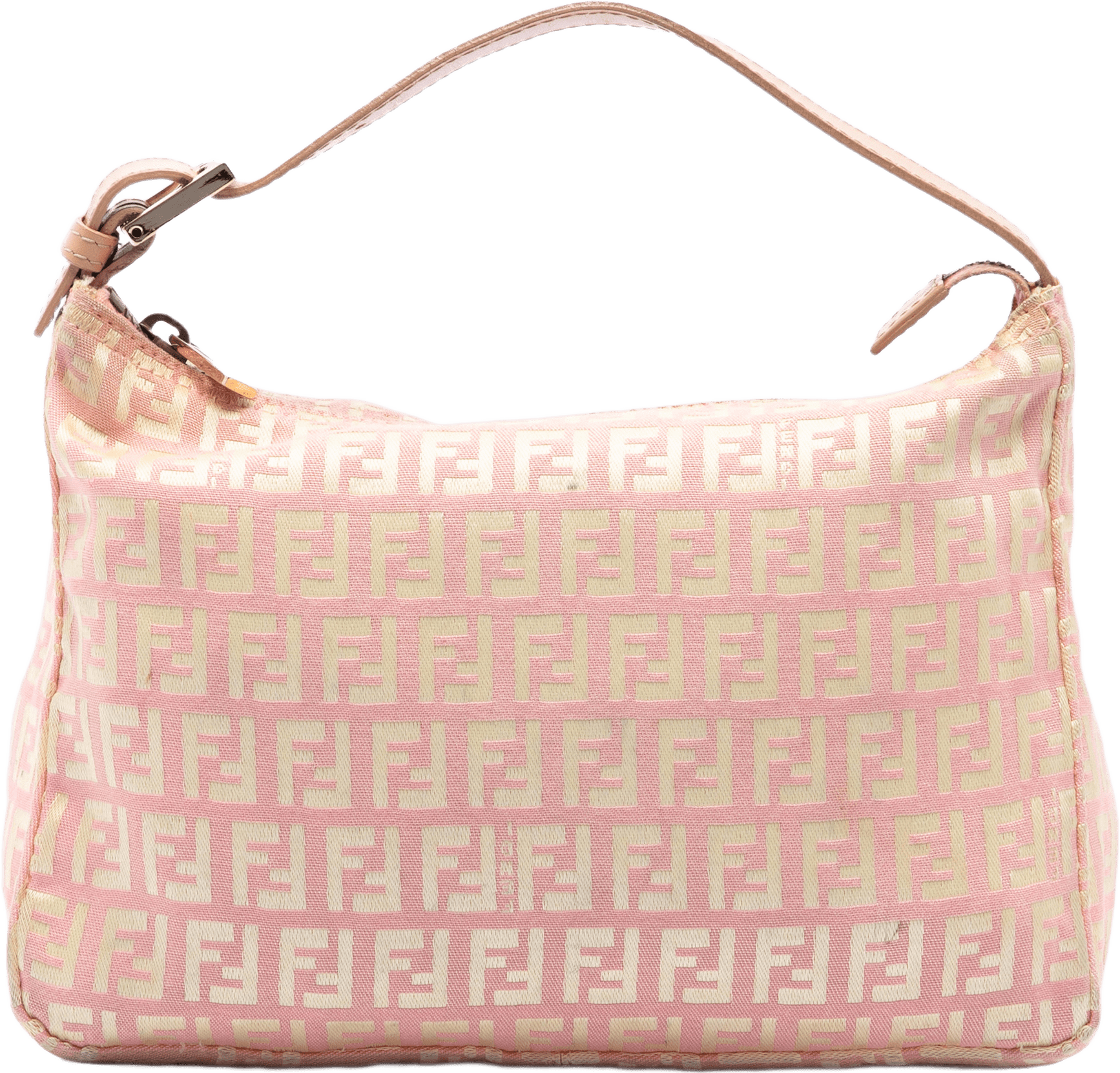 Fendi Zucchino Canvas Handbag, från Luxclusif, i färgen rosa.