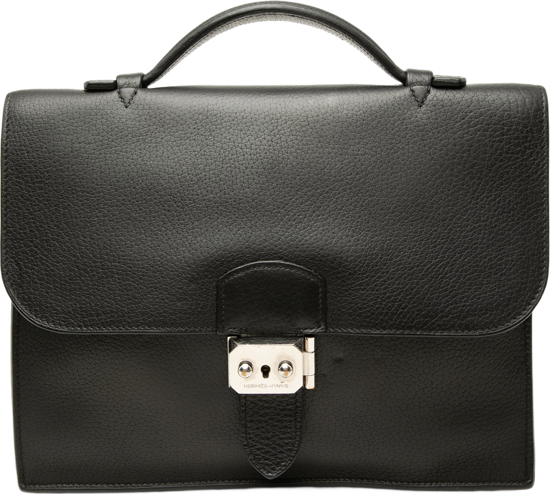 Hermès Clemence Sac A Depeches 27, från Luxclusif, i färgen svart.