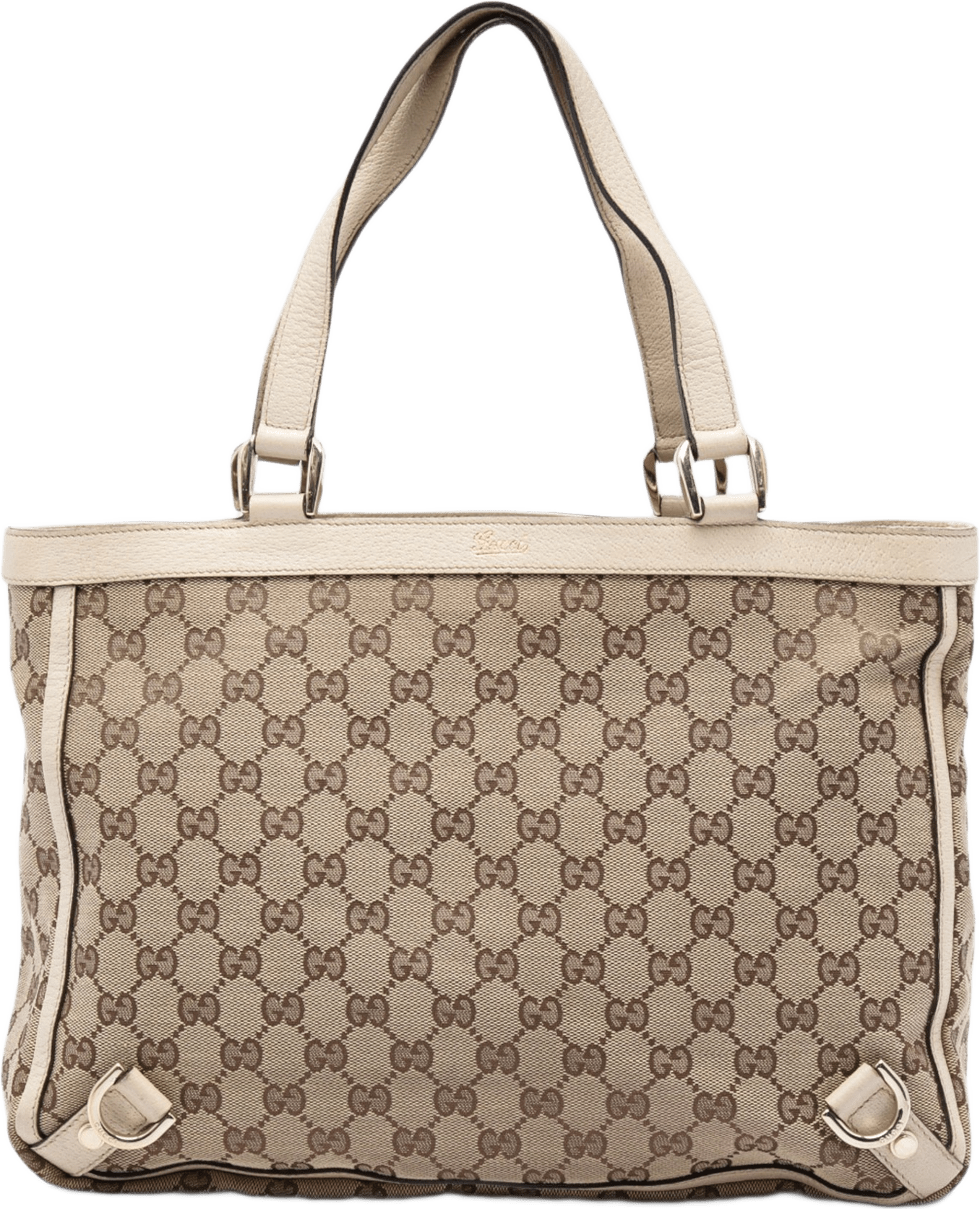 Gucci Gg Canvas Abbey D Ring Tote, från Luxclusif, i färgen beige.