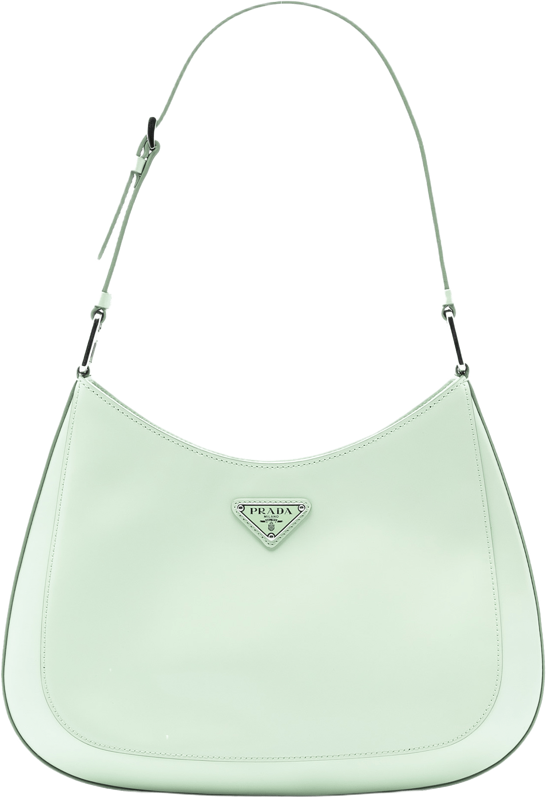 Prada Spazzolato Cleo Shoulder Bag, från Luxclusif, i färgen mint.