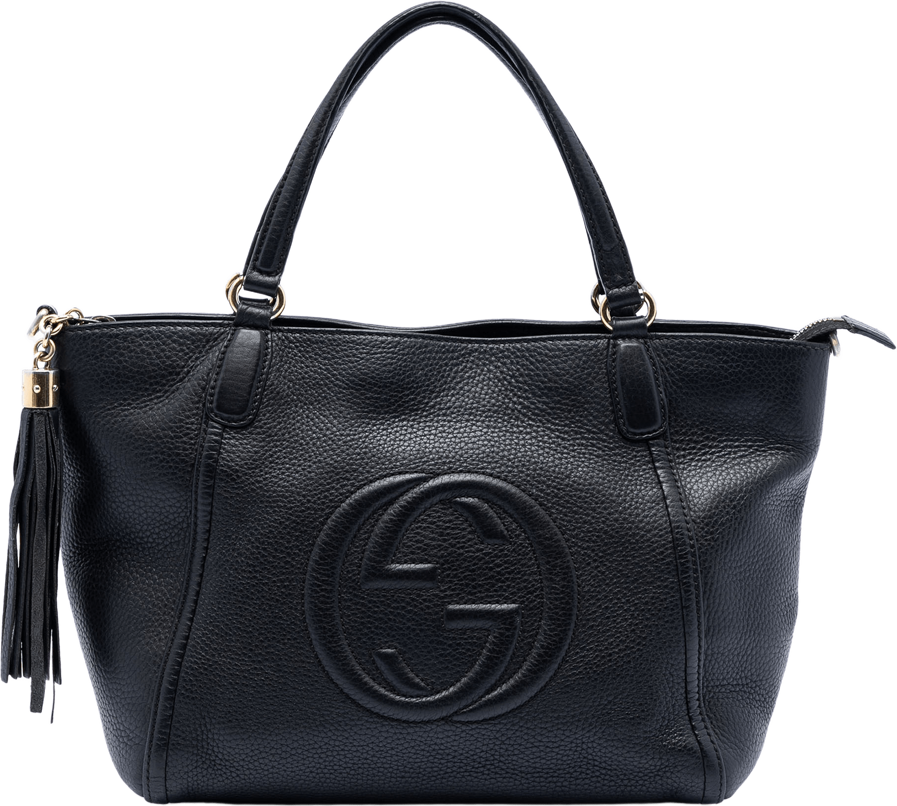 Gucci Small Calfskin Soho Cellarius Satchel, från Luxclusif, i färgen black.