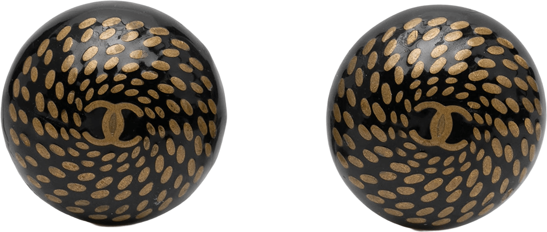 Chanel Cc Resin And Gold Plated Button Clip On Earrings, från Luxclusif, i färgen black.